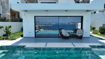 Panoramic sea and Yalikavak Bay view private villas